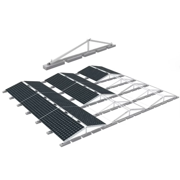 Двонаправлена баластна система кріплення сонячних панелей на плаский дах схід-захід