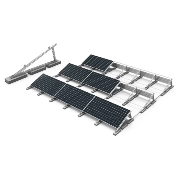 Баластна система кріплення сонячних панелей на плаский дах південь